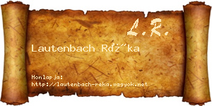 Lautenbach Réka névjegykártya